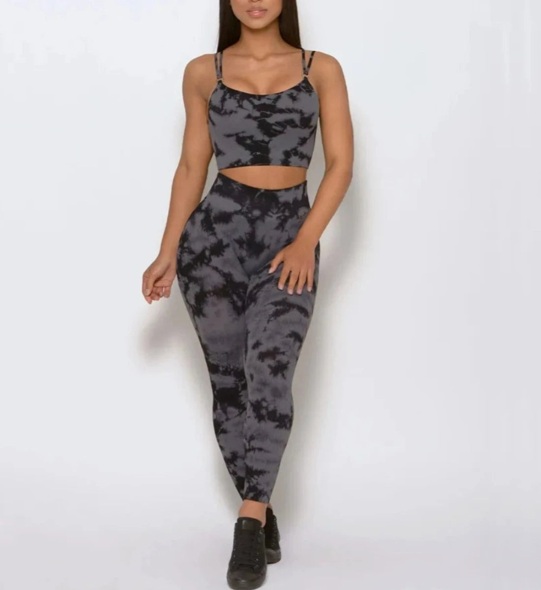 Hassiba - Ensemble de sport élégant sans couture Tie Dye