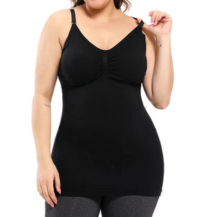 Keira - Wirefree Nursing and Cotton Breastfeeding Bra, Built into Postpartum Shaping Tank Top