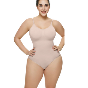 Michelle's Embrace: Unleash Your Curves with our Seamless Bodysuit featuring an Open Bust—Your Secret to Sensational Confidence!