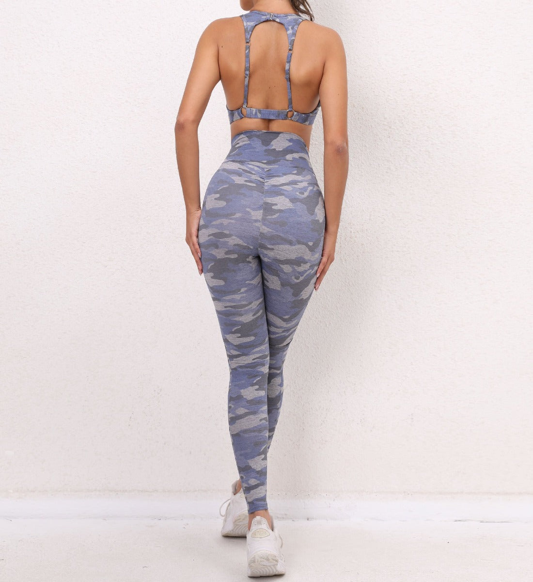 Isabelle - Camo Sports Bra & Scrunch Leggings Set for Gym and Yoga