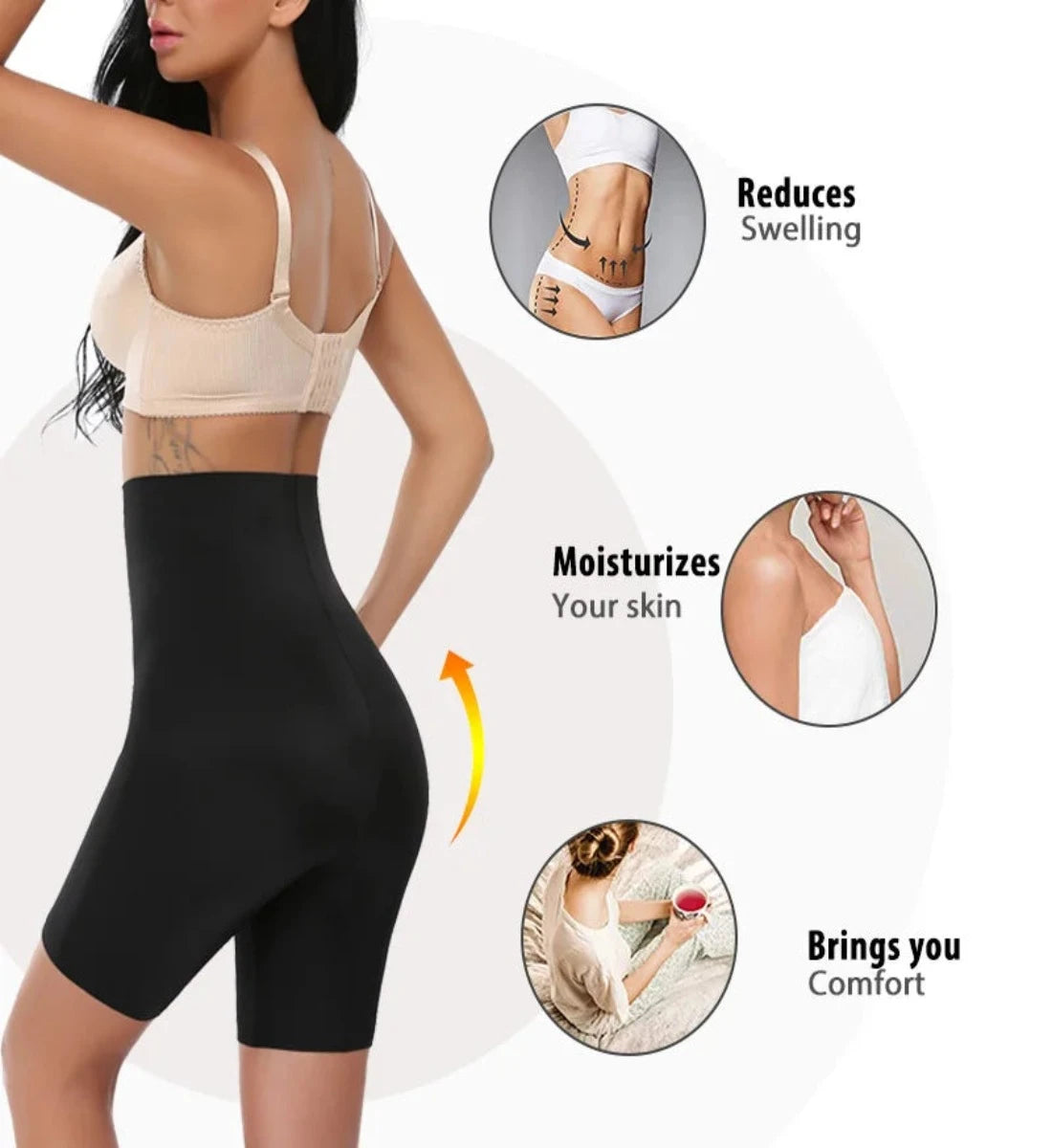 Affichez vos courbes en toute confiance : Halle's Power Shorts – Body Shaper taille haute pour femme. Faites l'expérience d'un confort léger phénoménal et d'un pantalon de contrôle ultra-respirant 