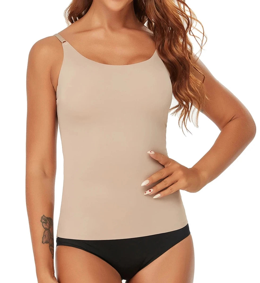 Sharon's Secret Elegance - Sculpt, Slim, Sizzle with our Seamless Tummy-Control Camisole!