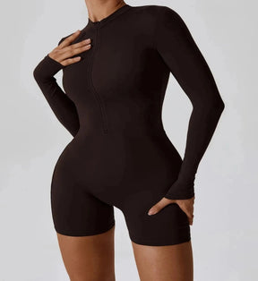 Victoria - Sleek and sexy zipper long sleeve boilersuit