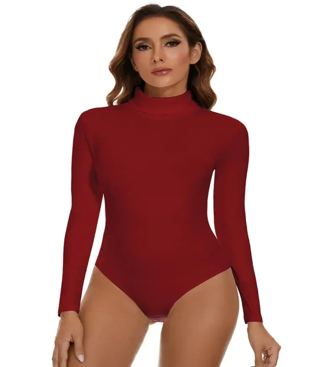 Marilyn's High Collar Thermal Bodysuit – Embrace Cozy Elegance with Long Sleeve Comfort for Cold Weather Confidence!