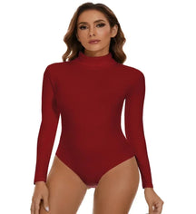 Marilyn's High Collar Thermal Bodysuit – Embrace Cozy Elegance with Long Sleeve Comfort for Cold Weather Confidence!