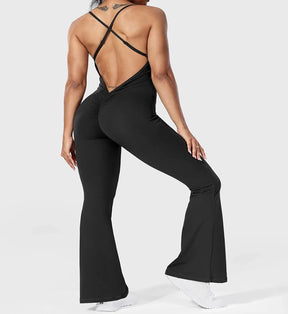 Madison - Sleeveless Scrunch Butt Jumpsuit: Backless, Bodycon Fit