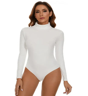 Marilyn's High Collar Thermal Bodysuit – Embrace Cozy Elegance with Long Sleeve Comfort for Cold Weather Confidence!