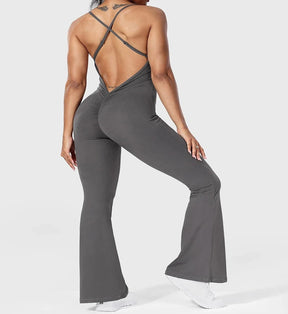 Madison - Sleeveless Scrunch Butt Jumpsuit: Backless, Bodycon Fit