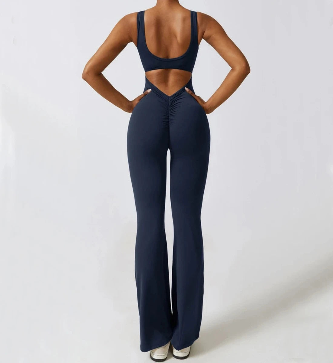 Eunice - Deep V Back Rompers & Flare Leggings Jumpsuit