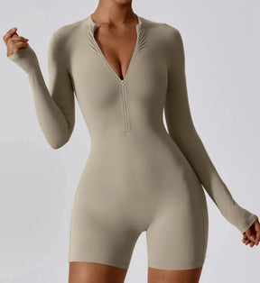 Victoria - Sleek and sexy zipper long sleeve boilersuit