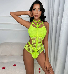 Tess - Sheer Knit Fish Net Mesh Bodysuit