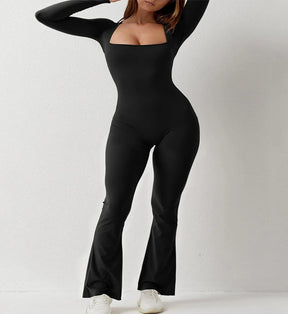 Abigail - Long Sleeve Square Neck Jumpsuit