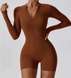 Victoria - Sleek and sexy zipper long sleeve boilersuit