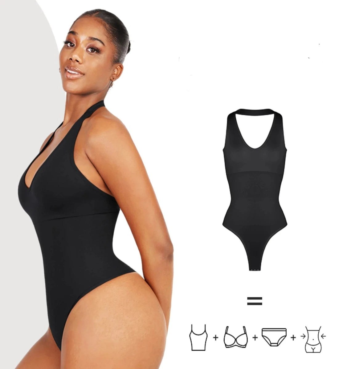 Evonne - Sleek & Sexy Seamless Backless  Bodysuit