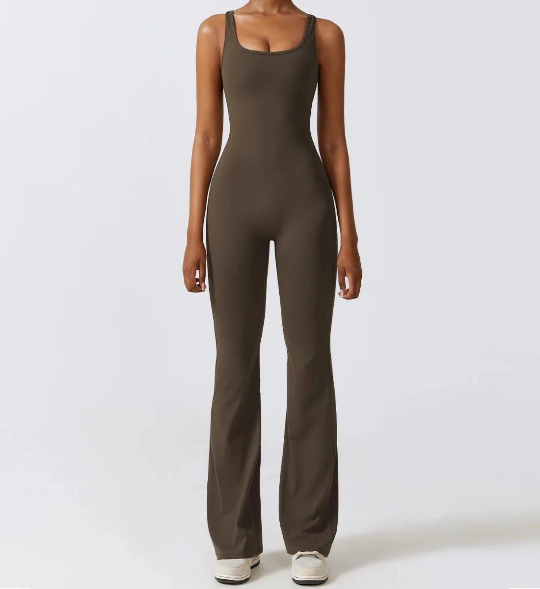 Eunice - Deep V Back Rompers & Flare Leggings Jumpsuit