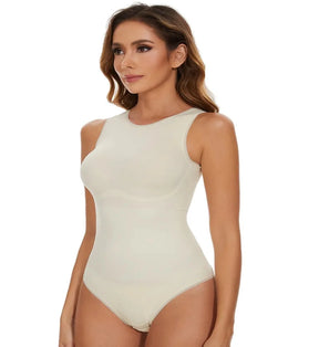 Beleben Sie Ihr Selbstvertrauen neu: Kates sexy ärmelloser Bodysuit – Stärkender Rundhalsausschnitt, Tanga-Taillentrainer und Korsett-Magie für ein schlankeres, konturierteres und unwiderstehlich selbstbewusstes Ich! 