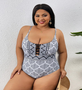 Vivica - Plus Size Sexy Hollow One Piece Swimsuit