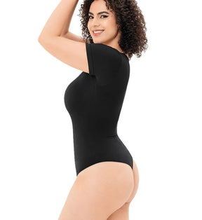 Sculpt and Slay with Faye: Seamless Short Sleeve Bodysuit - Tummy Control, Thong Shapewear, Your Ultimate Body Shaper for Irresistible Confidence!