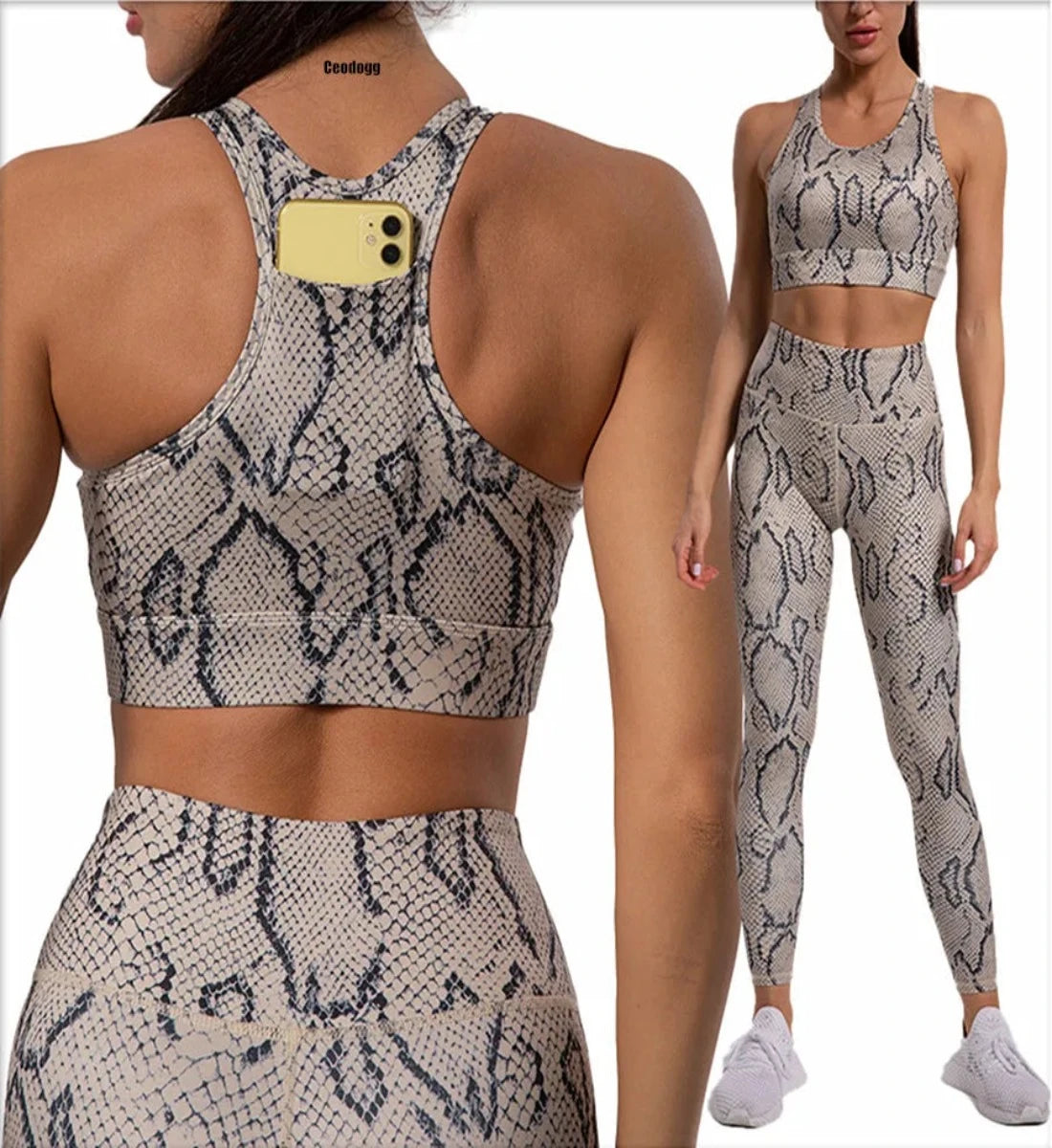 Vera - Ensemble de sport chic en peau de serpent