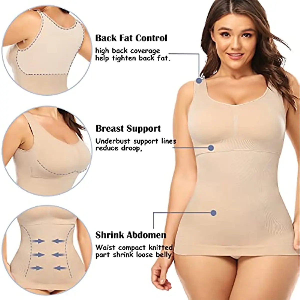 Megan's Camisole : with Built-in Bra for Unparalleled Tummy Control and Shapewear Elegance!