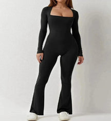 Abigail - Long Sleeve Square Neck Jumpsuit