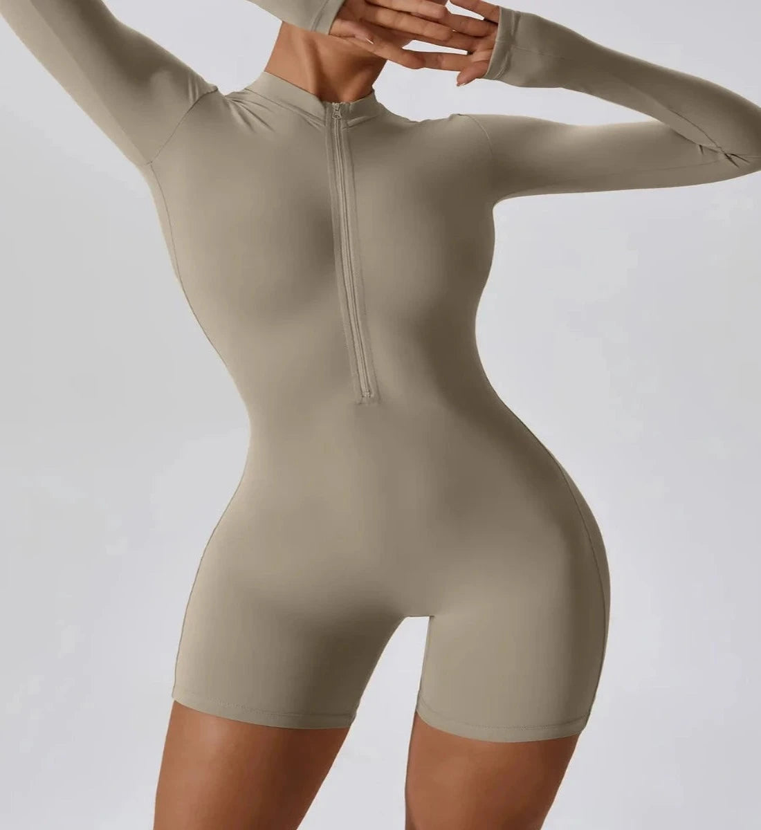 Victoria - Sleek and sexy zipper long sleeve boilersuit