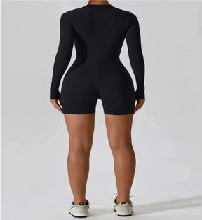 Victoria - Sleek and sexy zipper long sleeve boilersuit