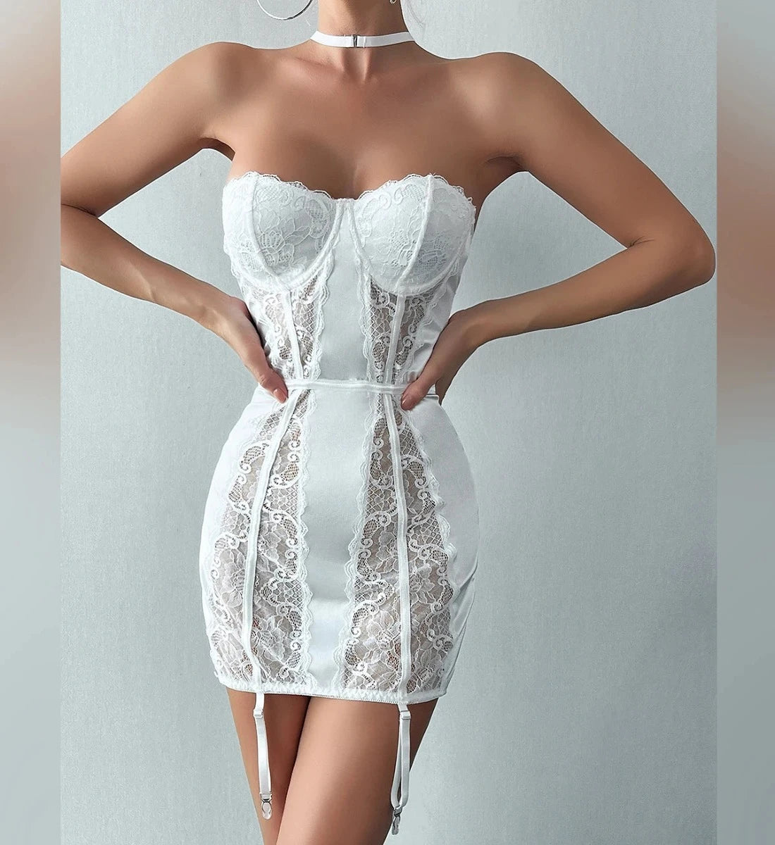 Faith Lace Halter Dress, a blend of daring and sensuality