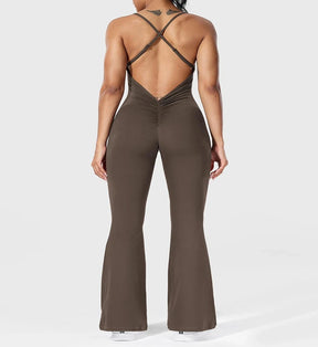 Madison - Sleeveless Scrunch Butt Jumpsuit: Backless, Bodycon Fit