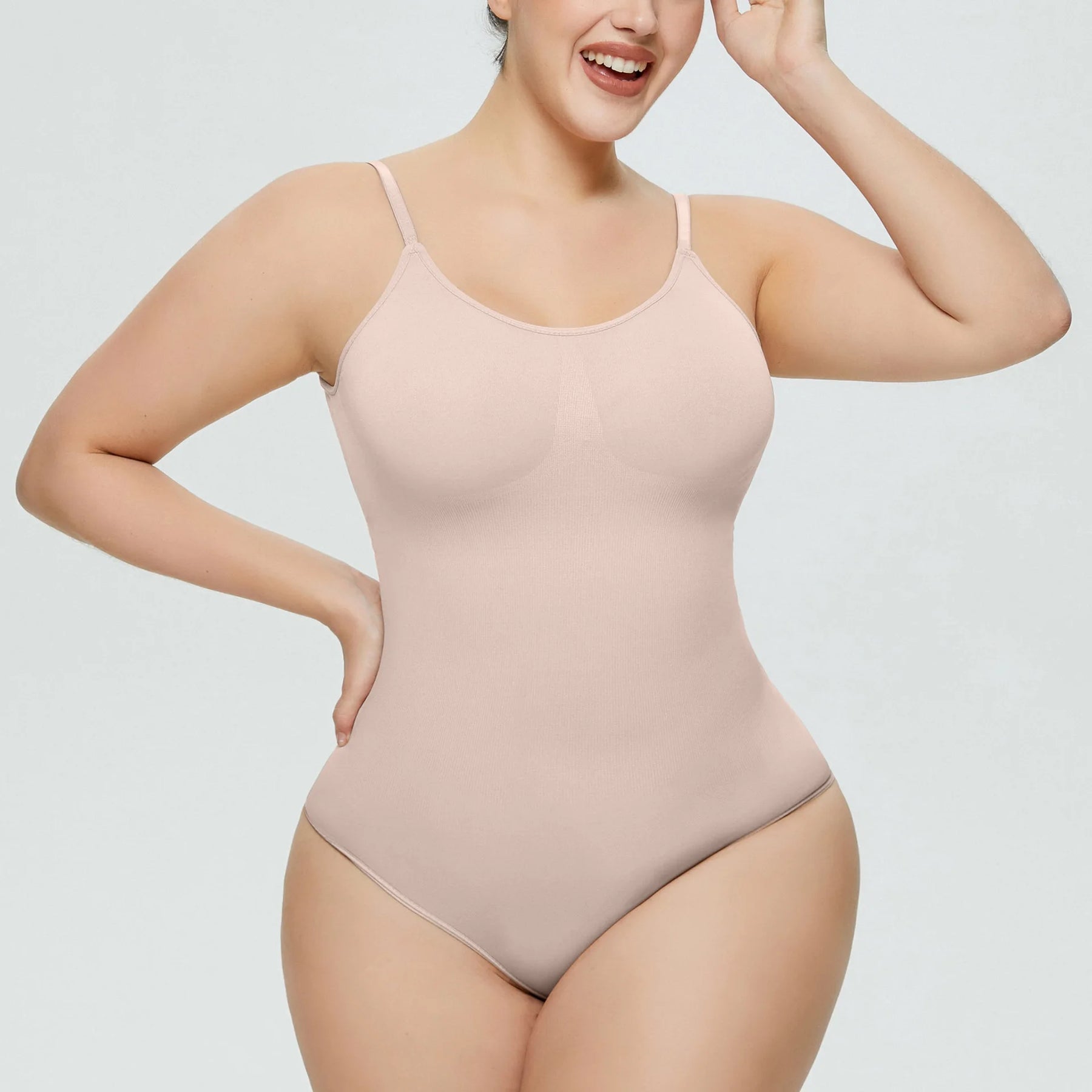 Michelle's Embrace: Unleash Your Curves with our Seamless Bodysuit featuring an Open Bust—Your Secret to Sensational Confidence!