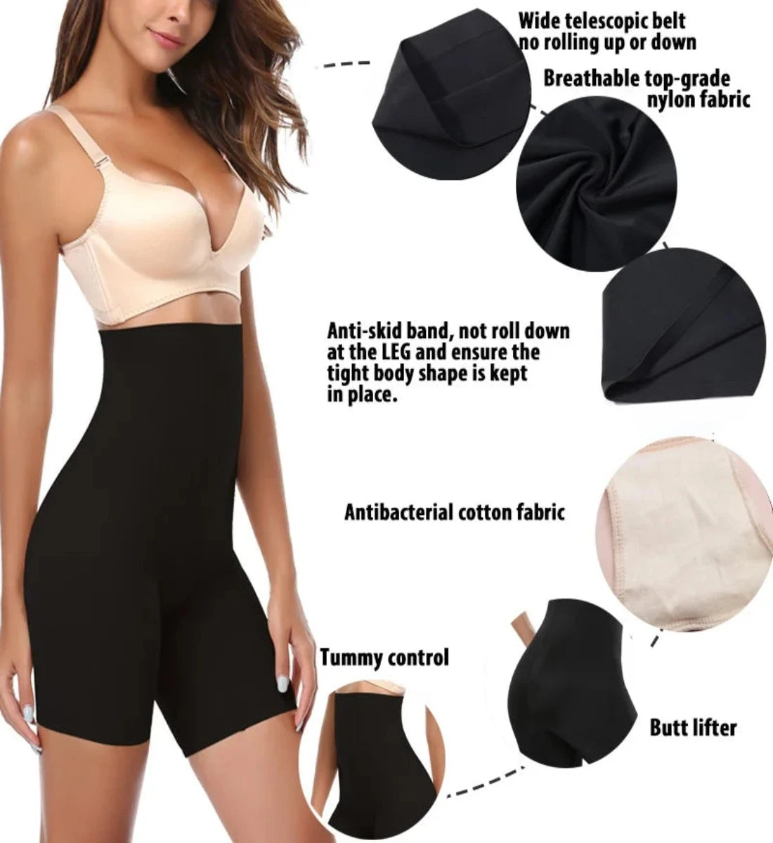 Affichez vos courbes en toute confiance : Halle's Power Shorts – Body Shaper taille haute pour femme. Faites l'expérience d'un confort léger phénoménal et d'un pantalon de contrôle ultra-respirant 