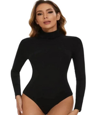 Marilyn's High Collar Thermal Bodysuit – Embrace Cozy Elegance with Long Sleeve Comfort for Cold Weather Confidence!